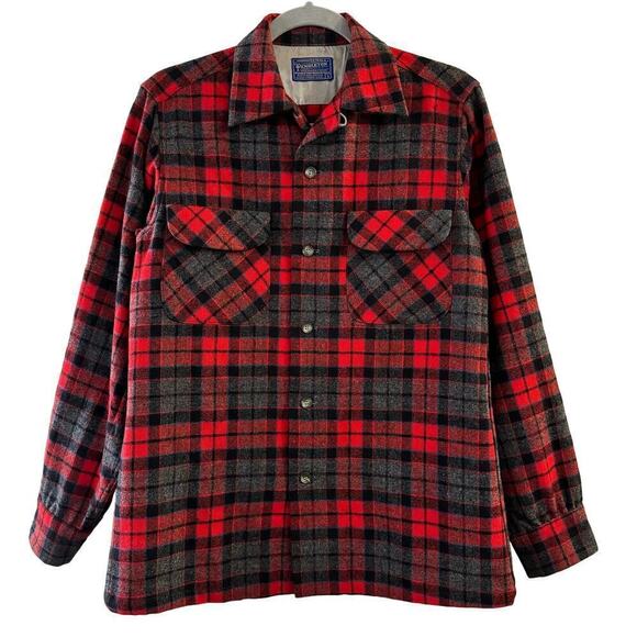 Pendleton Vintage 1960 Plaid VirginWool Button Up Mens Shirt Size Small USA Made - Picture 1 of 5